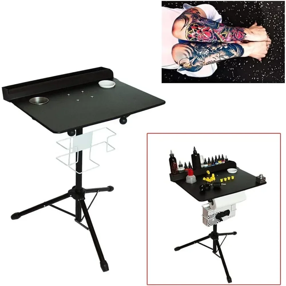 Portable Adjustable Mobile Tattoo supplies Work Station Stand Tattoo Desk Table Salon trolley Adjustable Height Tattoo Desk