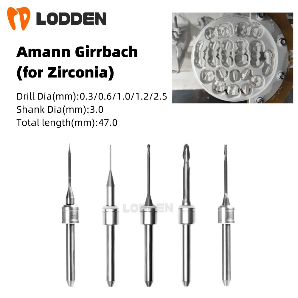 

Dental Milling Burs for Amann Girrbach Zirconia/PMMA DC/NC D3 Grinding Milling burs 3.0mm Shank Dental Lab Grinding Tools