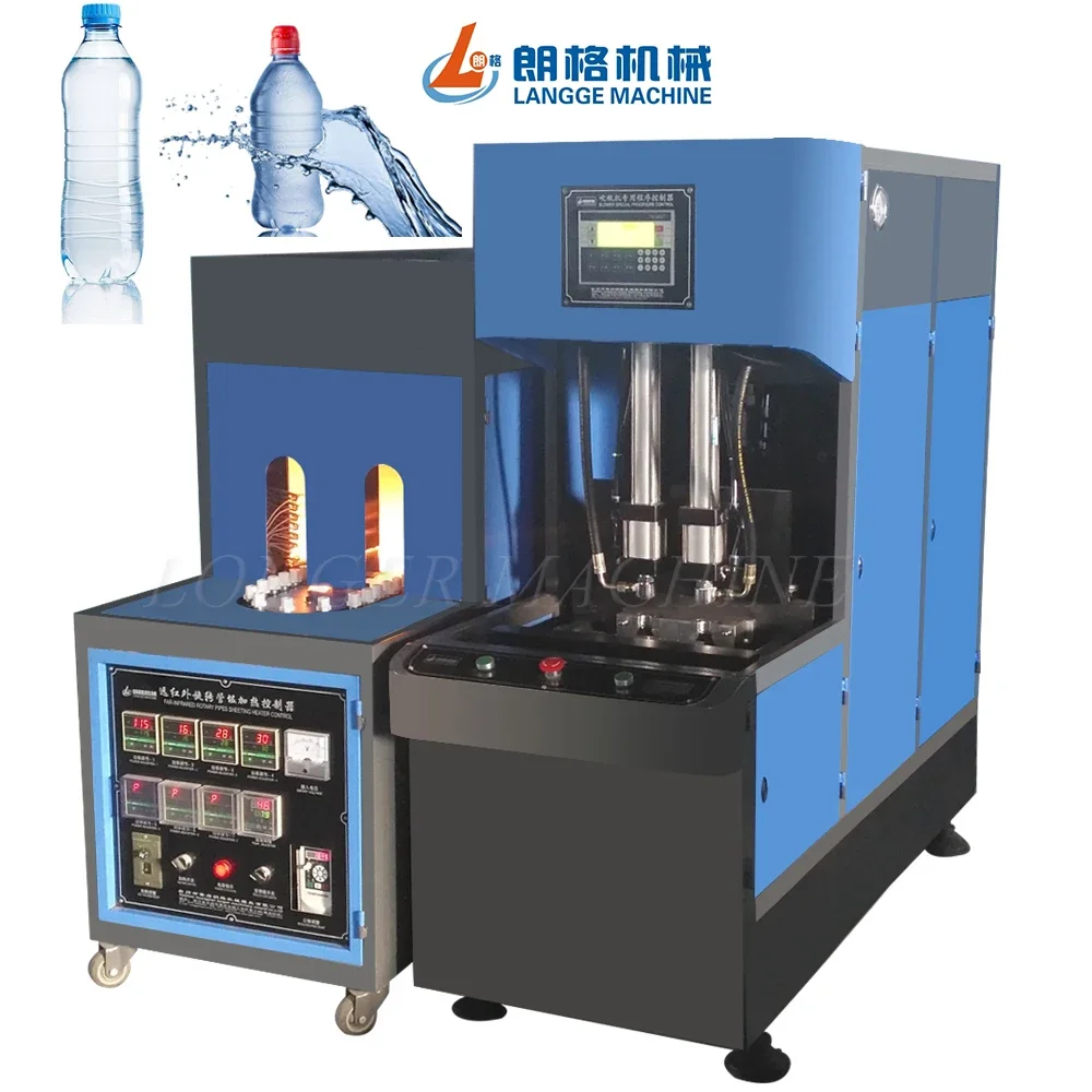 2 Cavity Semi-automatic Pet Plastic Water Bottle Stretch Blowing Making Machine Bottle Blower Blow Moulding Machine