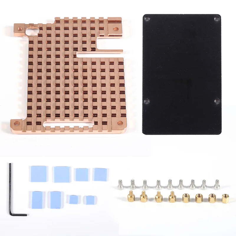 Pi 5th Generation 4B Pure Copper Radiator Shell Pi5 All Copper Radiator Heat Transfer Adhesive Installation Tool