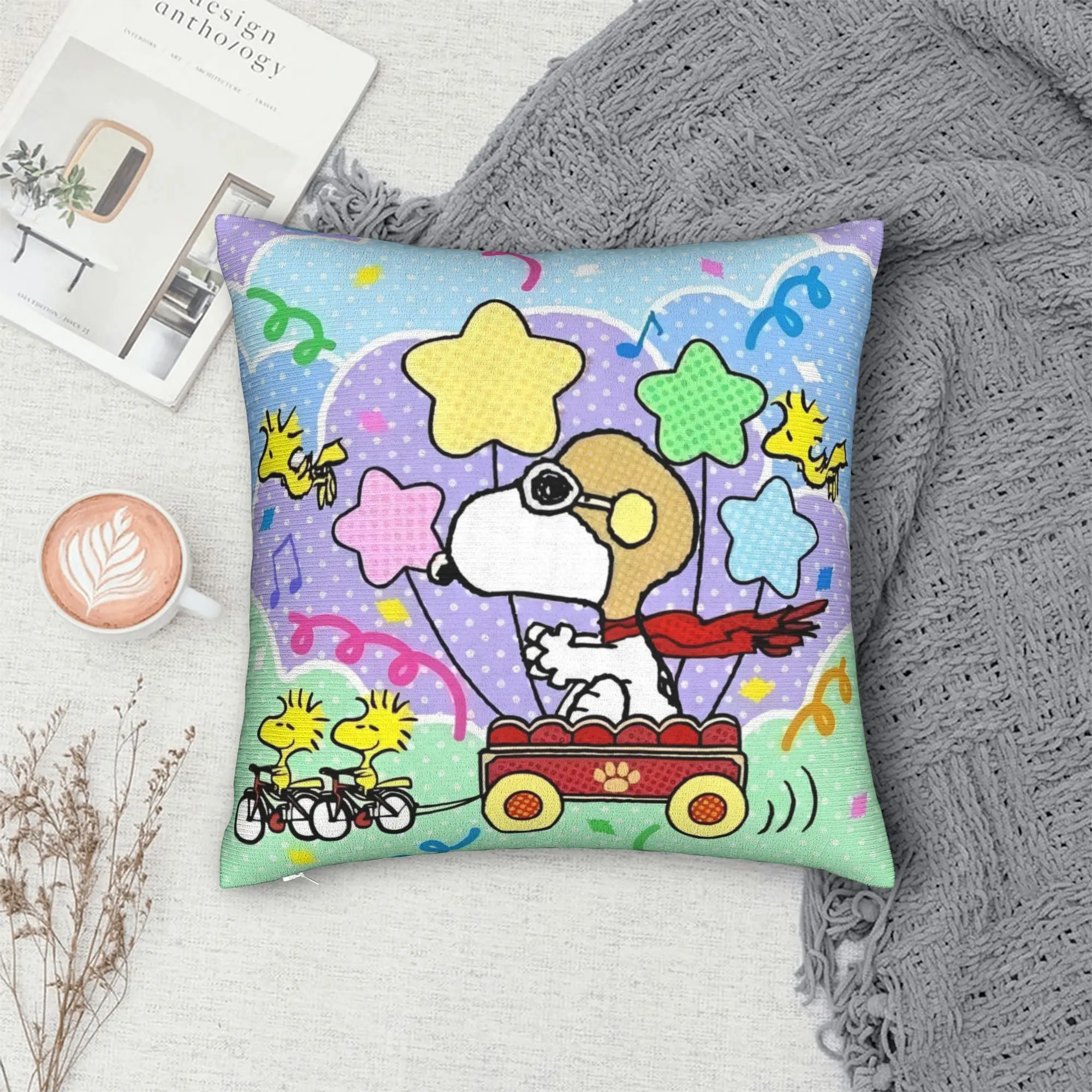 Happy Easter Eggs Snoopys Square Pillow Cases  Cushion Covers Customized Zippered Decorative Pillowcase for Car 40*40cm - view 5