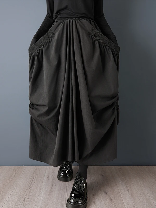 Modna asymetryczna spódnica damska z elastyczną talią, plisowana, z wysokim stanem, w kształcie litery A, codzienna spódnica z wysokim stanem.