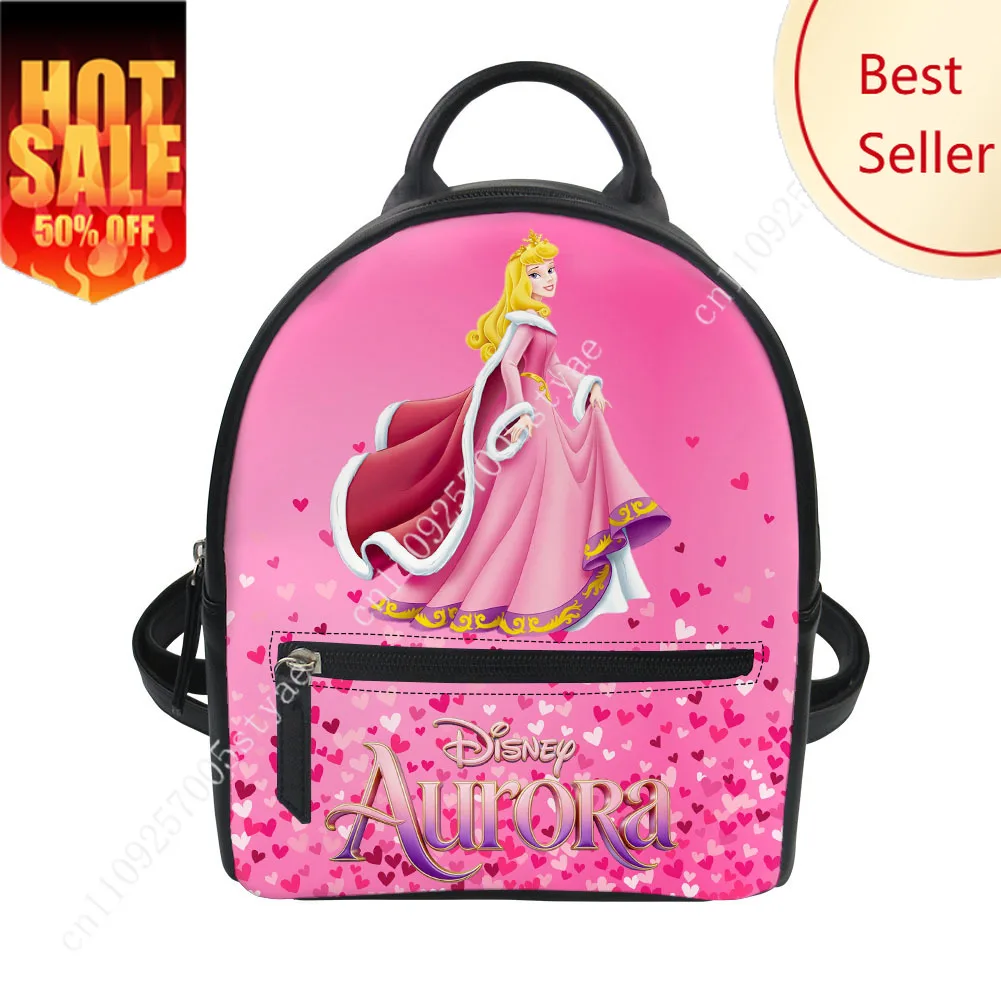 

Aurora Sleeping Beauty Backpack Disney Cartoon Decorate Leather Bags Design Your Photo Logo Text Party Holiday Custom Gifts