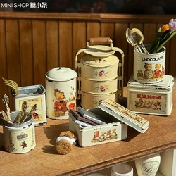 1:6 Doll House Mini Model Furniture Accessories Vintage Storage Jar Box Kettle Cup Bjd Blyth Soldier Lol Miniatures Decor Prop