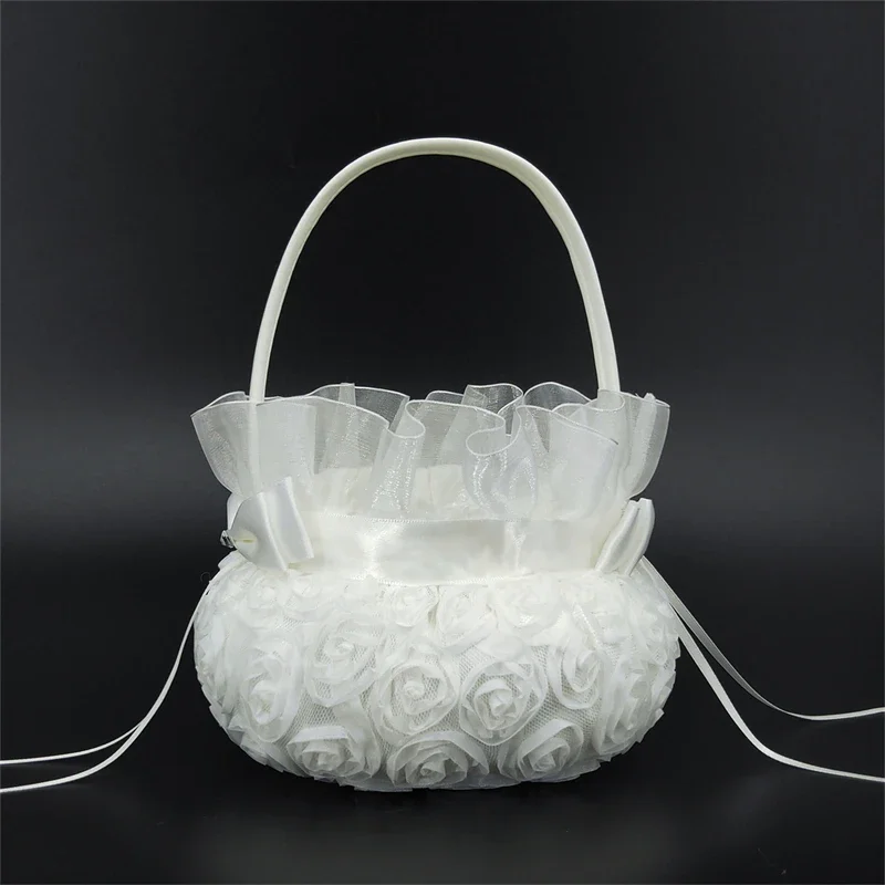 Wedding Flower Basket Flower Girl Basket Romantic Bridal Decoration Accessories for Wedding Ceremony Party Baskets