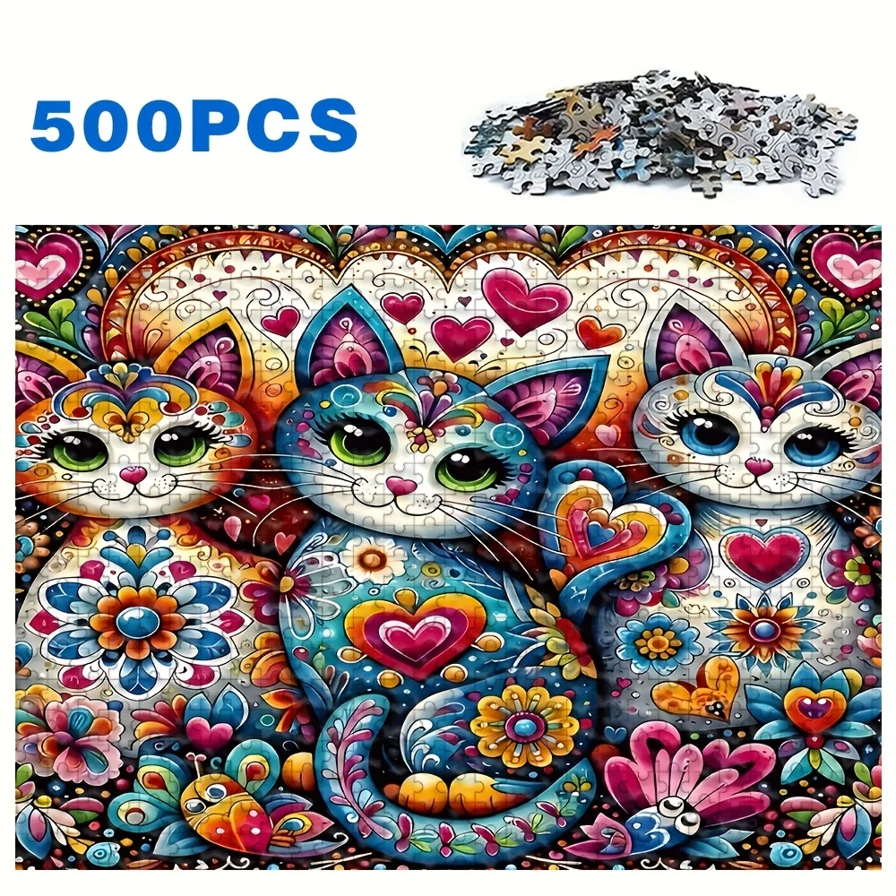 500/1000 قطعة لغز للكبار، جودة عالية، لعبة عائلية ممتعة ومريحة، مثالية لأعياد الميلاد وعيد الميلاد والهالوين والهدايا، الأفضل