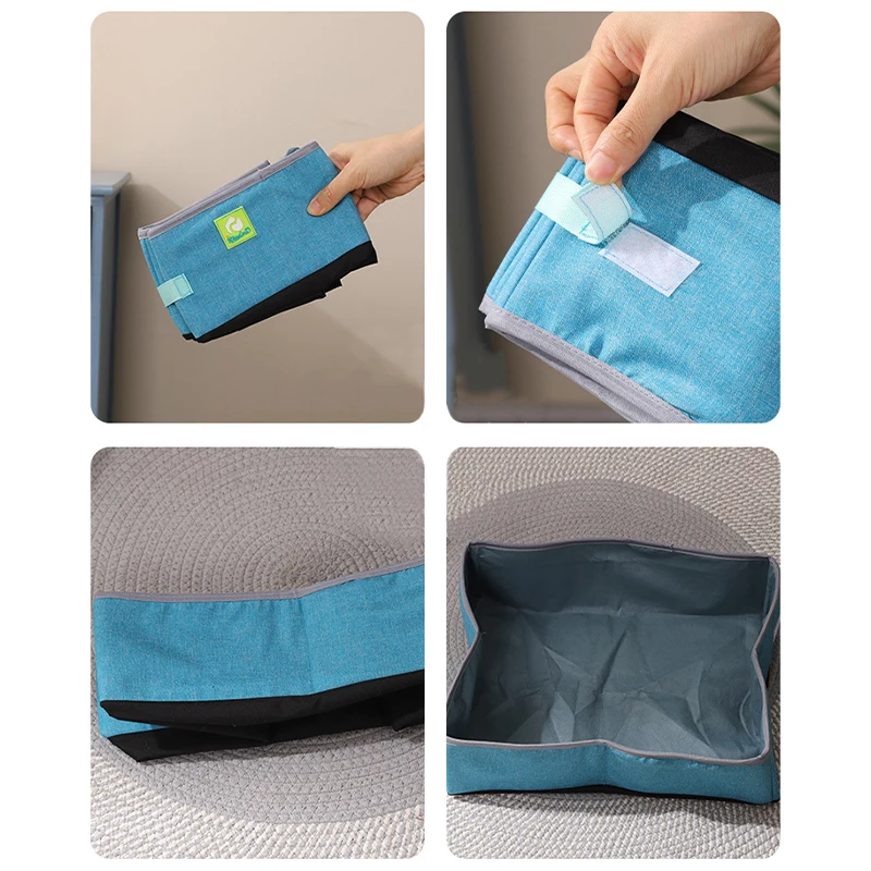 

​​Foldable Portable Cat Litter Box Semi-Enclosed Design Waterproof Oxford Cloth Space-Saving Pet Toilet For Travel Home N ew​​