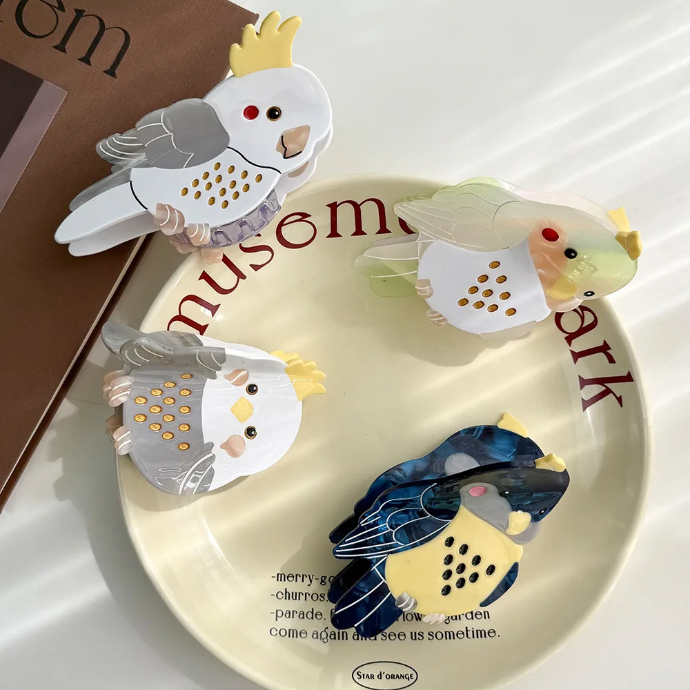 1Pcs Large Cartoon Cute Birds Acetate Hair Claw 11cm Parrot Series Claw Clips Trendy Hair Clips Hair Accessories for Women Girl