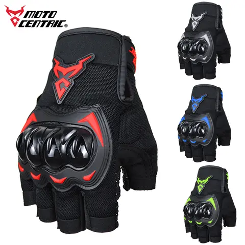 여름용 MOTOCENTRIC 반 손가락 오토바이 장갑 – 통기성, ATV, MTB 사이클링용 안티폴 손바닥 보호대