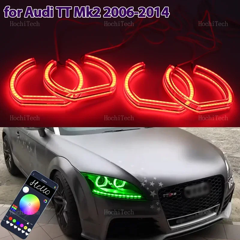

Комплект светодиодных RGB-кольцевых фар Angel Eyes в стиле DTM M4 с многоцветным управлением через приложение для AUDI TT Mk2 2006-2014