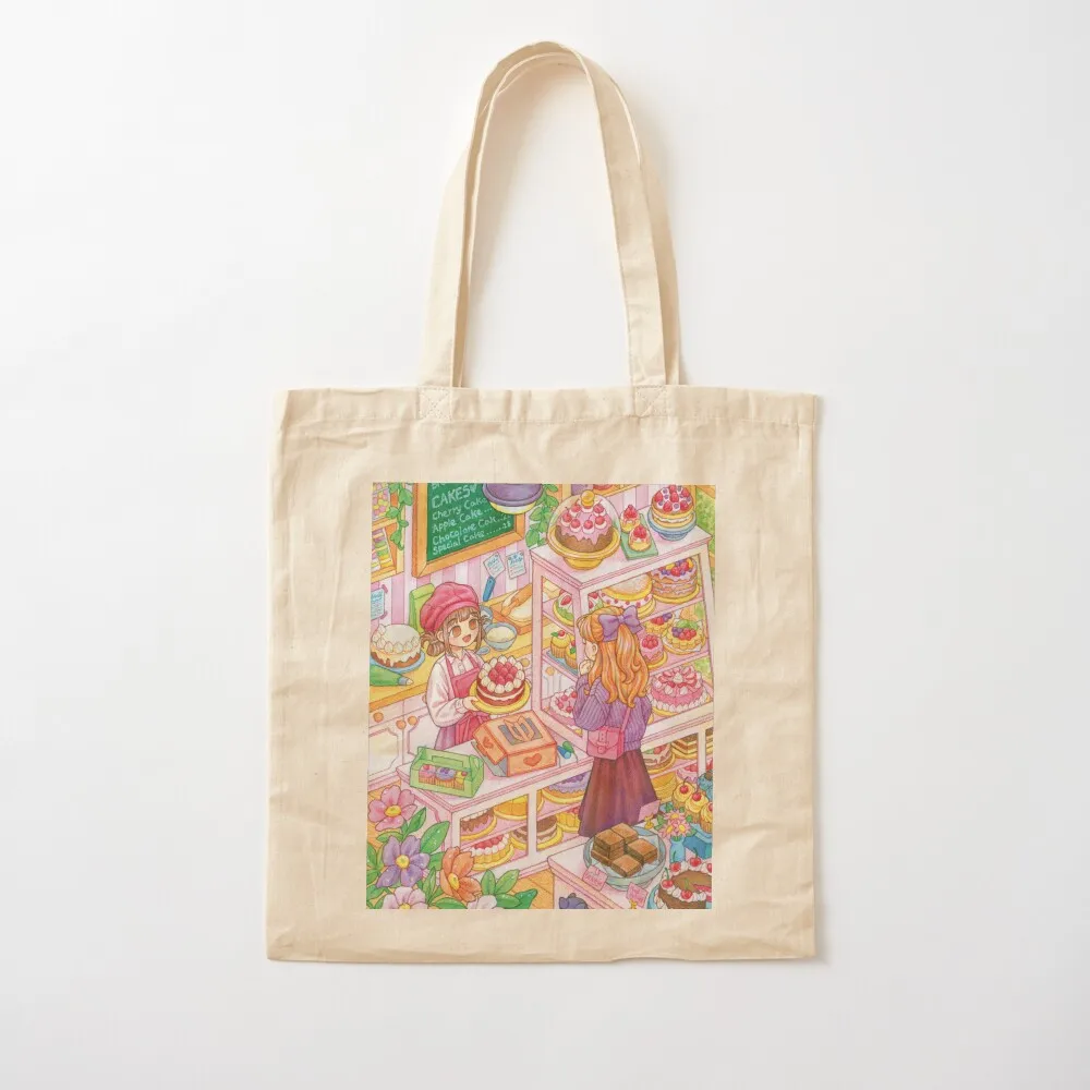 cake shop Tote Bag canvas tote reusable grocery bags eco bag folding Canvas shoulder bag
