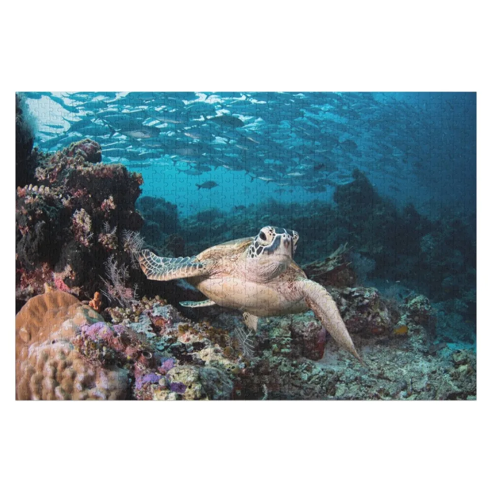 

Sea Turtle and School of Fish Jigsaw Puzzle Customized Toys For Kids Children Photo Custom Jigsaw Pieces Adults Puzzle