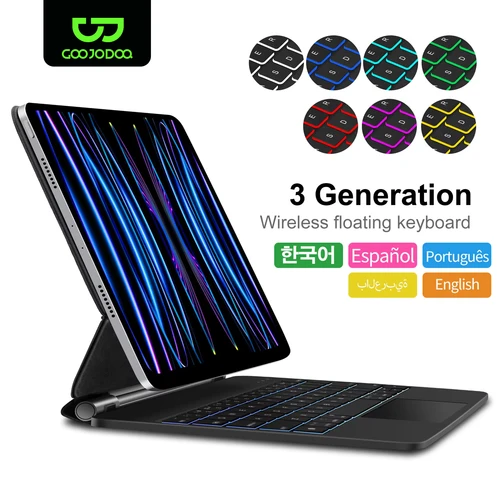 GOOJODOQ teclado mágico para iPad Air 6 2024 funda de 13 pulgadas para iPad Pro 11 12 9 Pro 13 Air 4 Air 5 para iPad cubierta de 10. a generación
