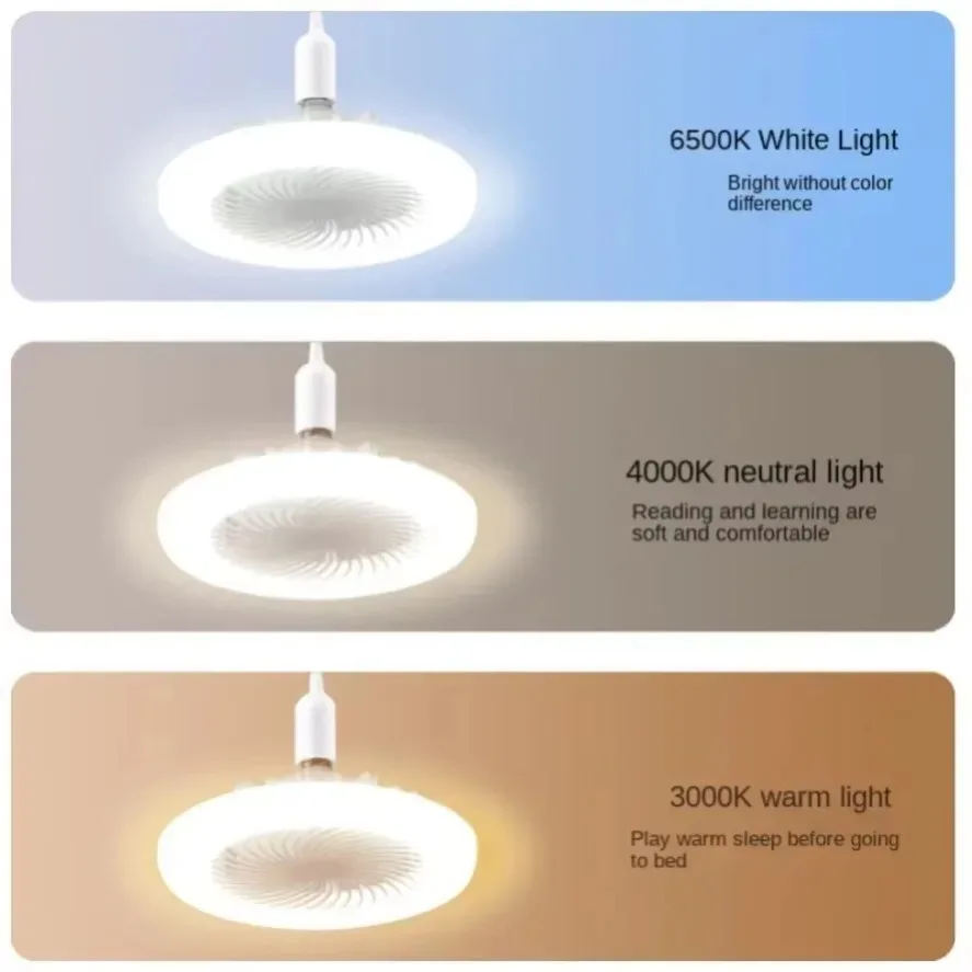 30W E27 Rotatable 3in1 Ceiling Fan with Remote Control Lighting Lamp E14 B22 Converter Base Lighting Base Bedroom Living Room - view 3