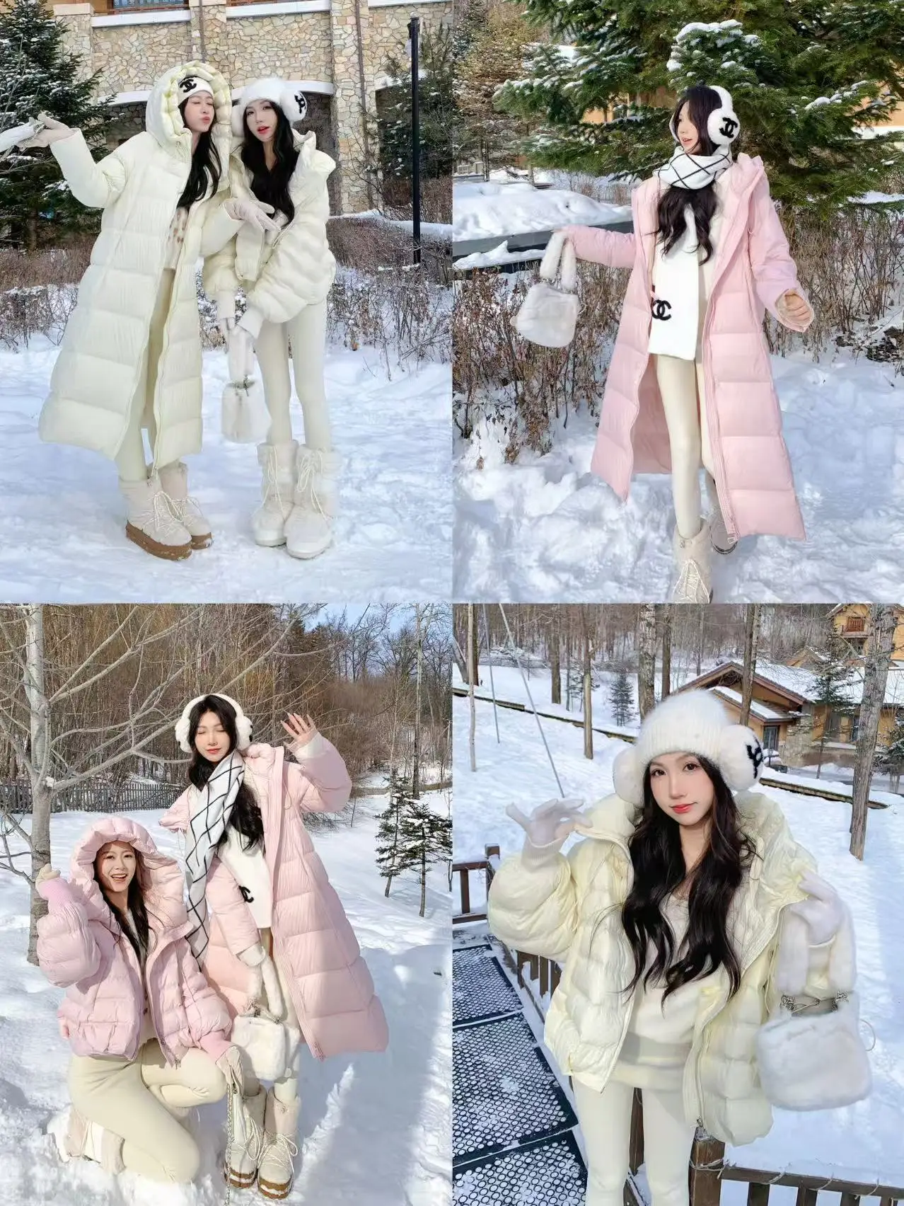 

Gogos Home Ribcage down Jaet Women Winter Coat Hooded Stand Collar Anti-Cold Warmth Nylon Filling White Du Feather Long S...