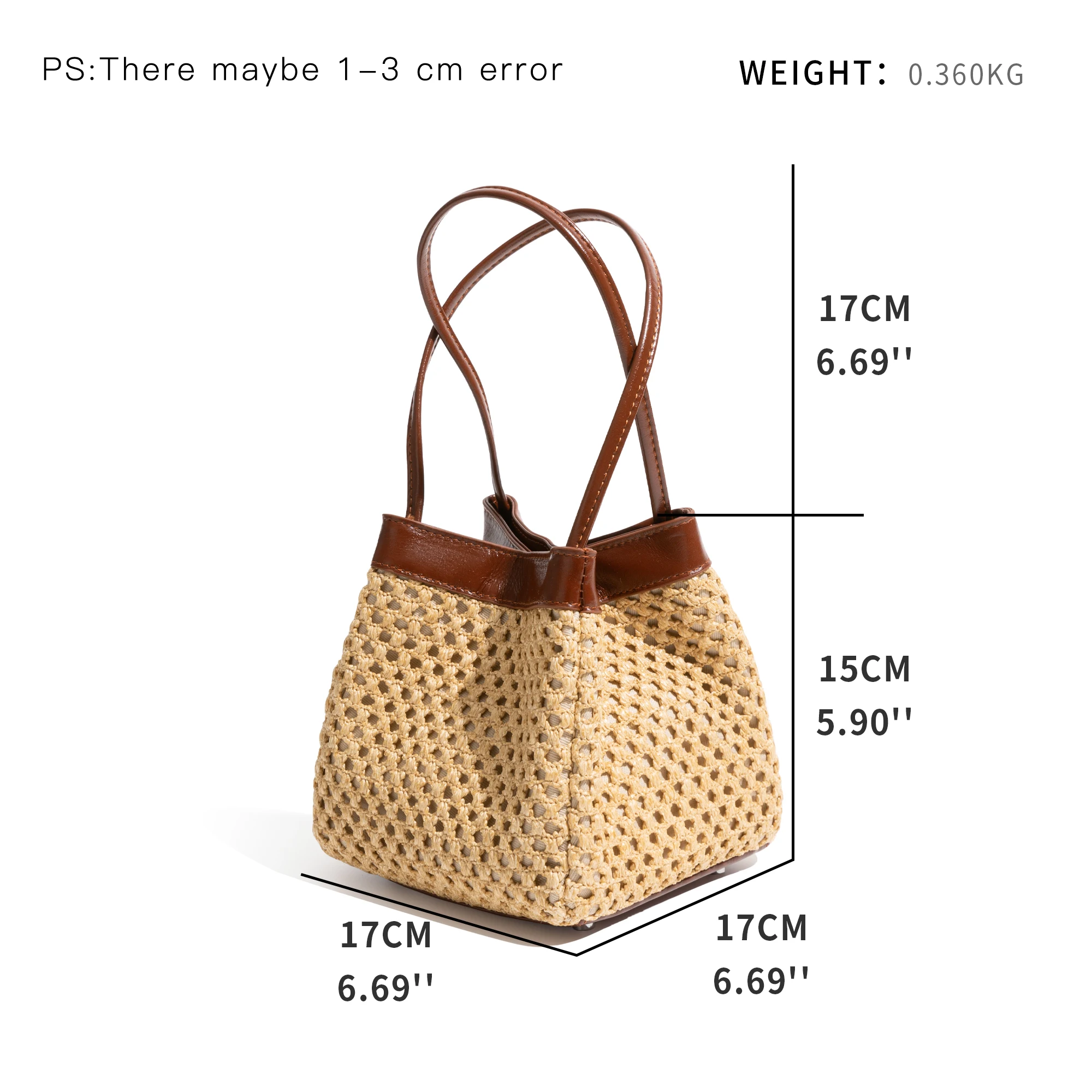 MABULA Straw Bucket Bag Handmade Beach Travel Handbag Shoulder Bag Crossbody Bag Bohemia 2024 Summer Large Pocket Shopping Purse