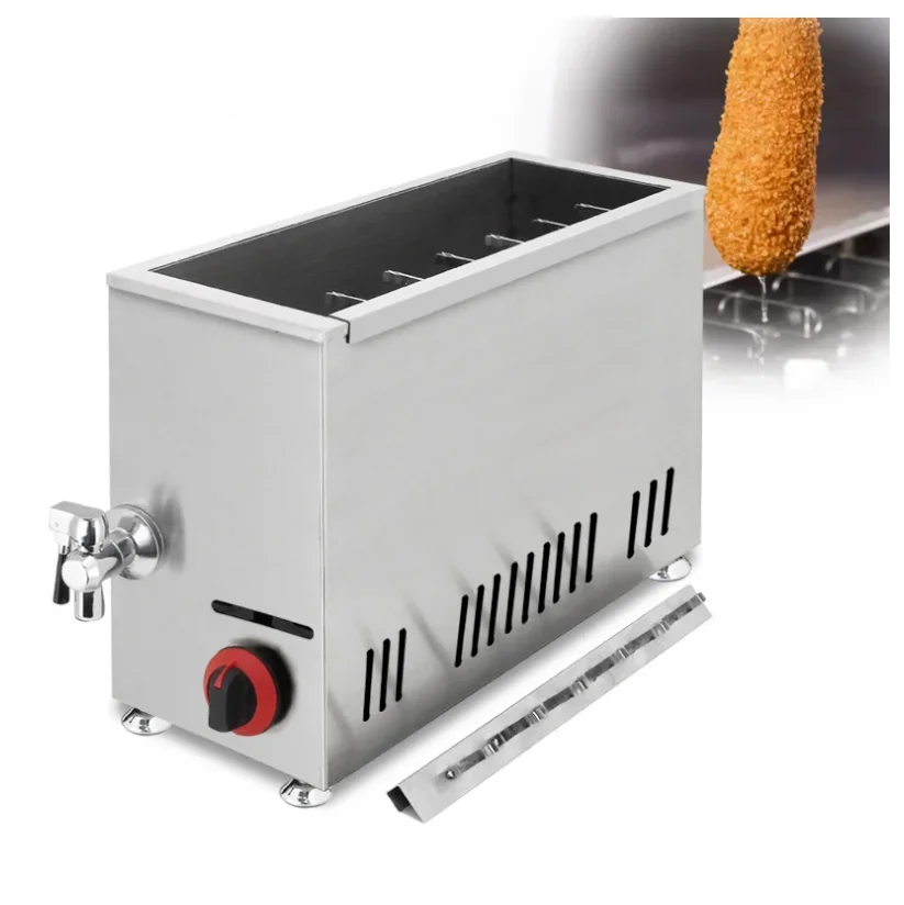 Commercial Snack Gas Deep Fryer Machine Sticks Mozzarella Corn Hot Dog Snack Making Machine