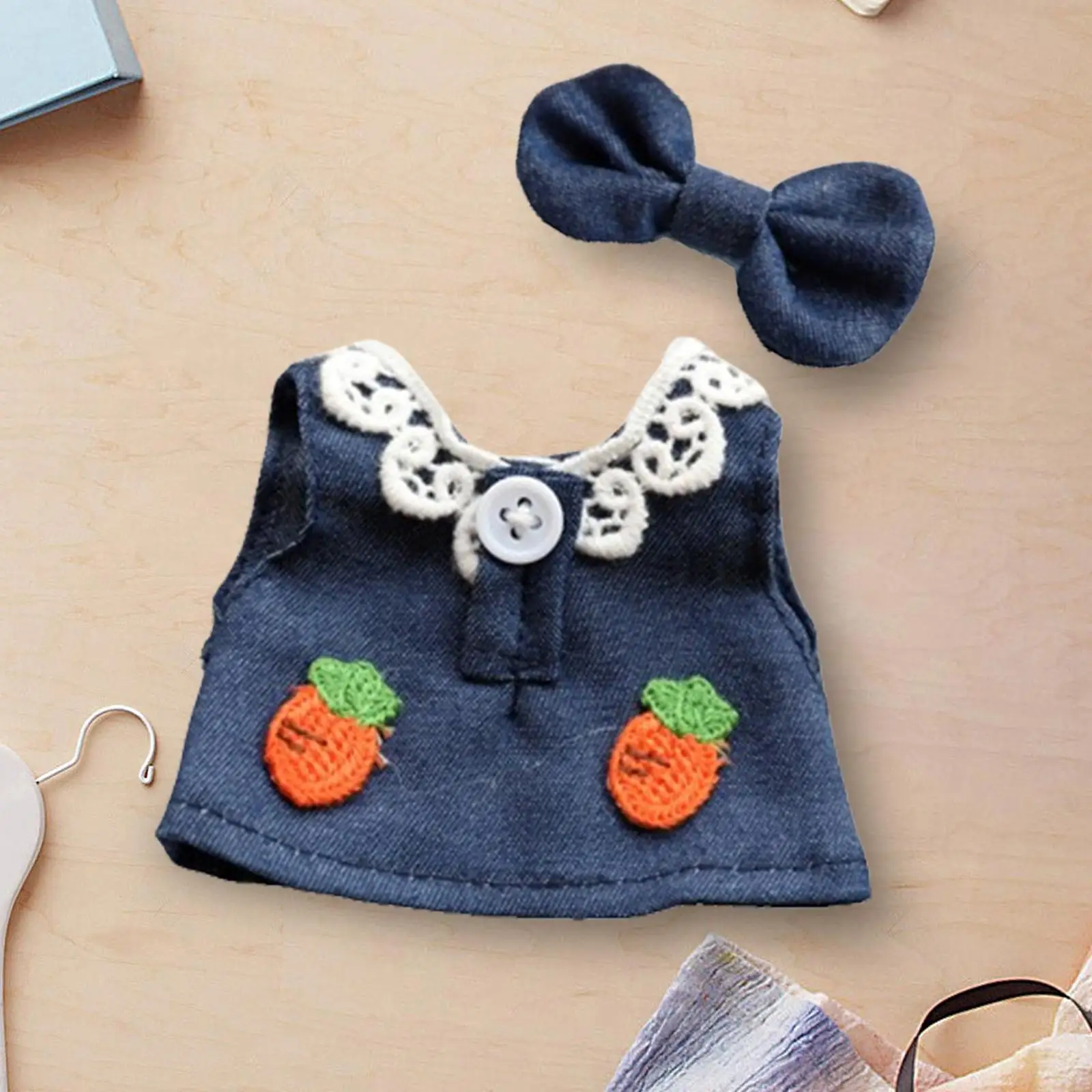 Doll Clothes Skirt Girls Gift Dress Make Your Own Dolls Costumes Fit 17cm Dolls, Cartoon for Kids Carrot,