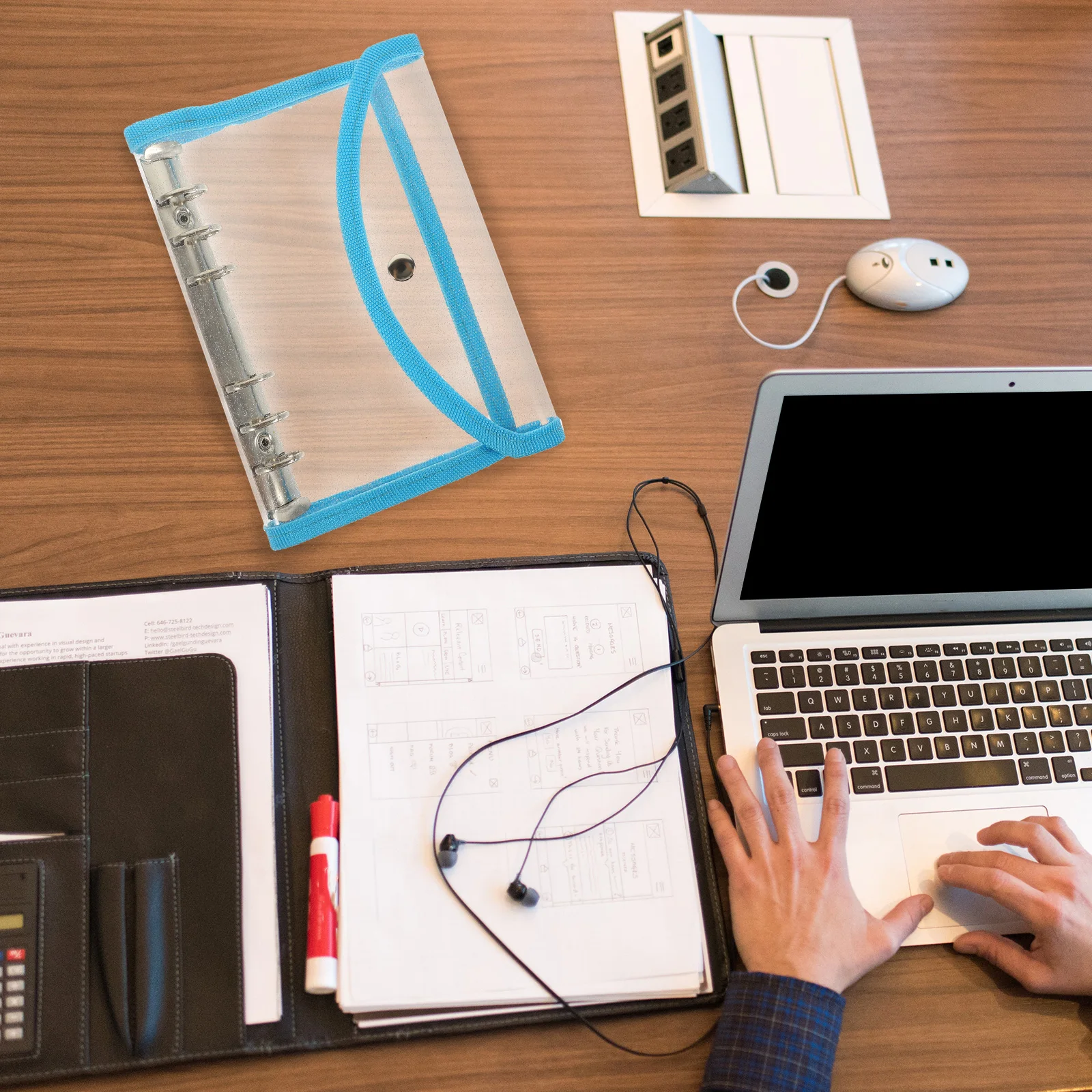 بولي كلوريد الفينيل فضفاضة ورقة الموثق غطاء A6 البلاستيك الشفاف دفتر قذيفة للمدرسة مخطط المفكرة حالة سجل القصاصات الموثق يغطي الأوسط