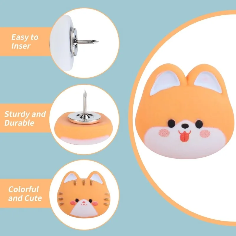 14pcs Cute Cat Push Pins for Cork Board Decorative Cat Thumb Tacks for Photo Wall Map, Bulletin Board, Office or Home Decoration
