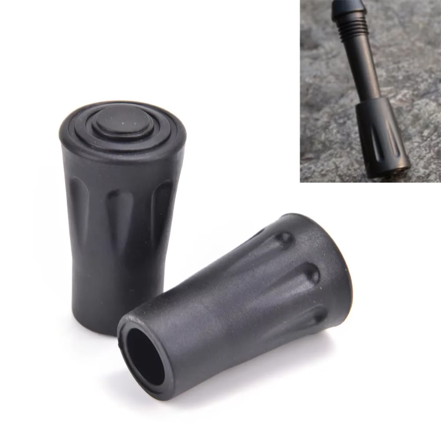 

2pcs Trekking Pole Sticks Walk Stick Cane Climb Replacement Outdoor Camp Hike Protector Tip Rubber