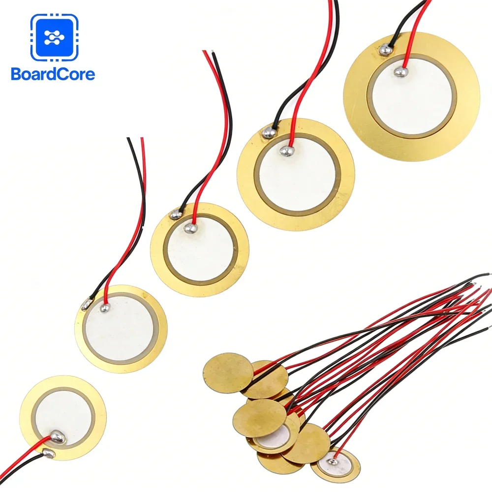 10/20Pcs Piezo Buzzer Piezo Ceramic Wafer Plate Kit 12/15/18/20/27/35/50mm with Leads for Speaker/Repair/Alarm DIY