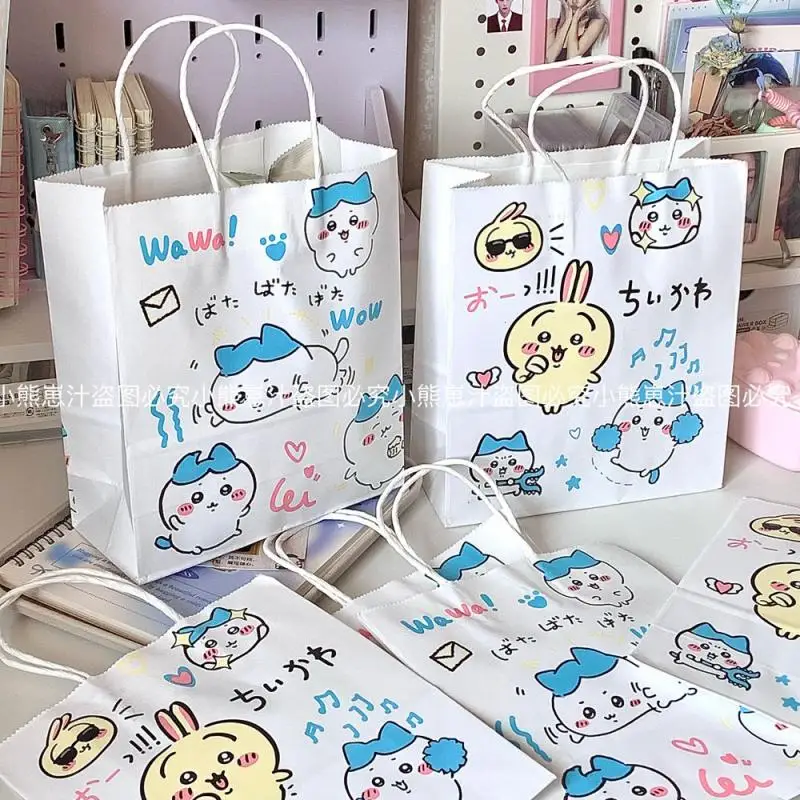 18Pcs Kawali Chiikawas Cartoon Paper Bag Handbag Large Capacity Packaging Bag Valentines Gift Bag Ins Cute Girl Birthday Gift