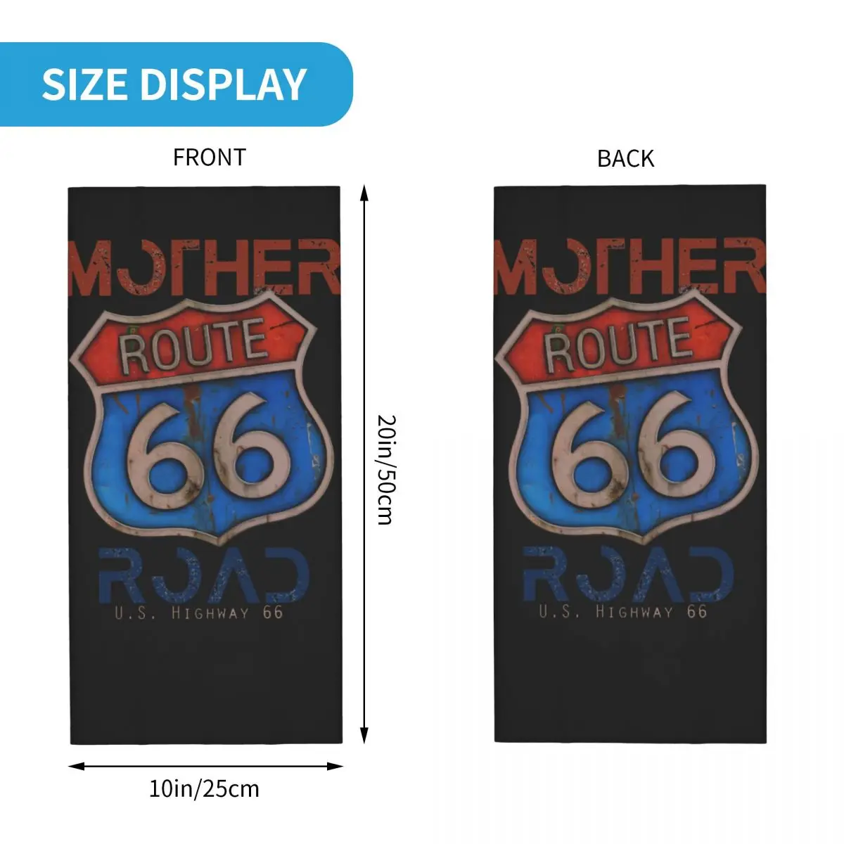 Blue Bandana Neck Cover Motorcycle Club R-Route 66 Wrap Scarf Balaclava Hiking Unisex Adult Breathable