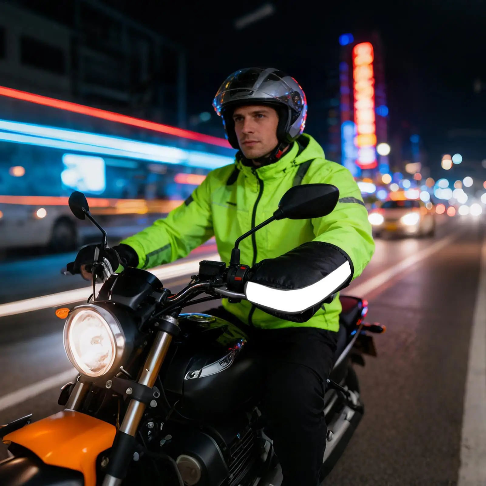 

Motorcycle Handlebar Muffs Waterproof Comfortable Reflective ATV Hand Warmers Scooter Handlebar Muffs For Men Women Winter Cold