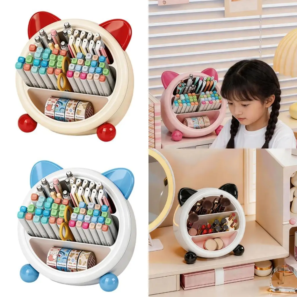 

Makeup Brush Cup Stationeries Holders Cup Pen Pencil Organizers Home Office Desktop Decorations Shelf Pen Holders Shelf 896C
