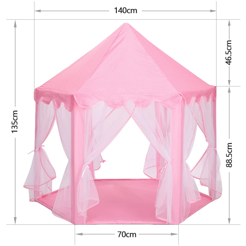 Tente portable pour bébé fille, château, maison de jeu, polymères légers, cadeaux d'extérieur pour enfants, prince, princesse, tente jouet, maison pliante, filets de lit