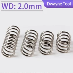 304 Stainless Steel Compression Spring, WD: 2.0mm,OD: 12-30mm,L: 15-100mm, Industrial, Toys, Vending Machine ,DIY,Springs, 5Pcs