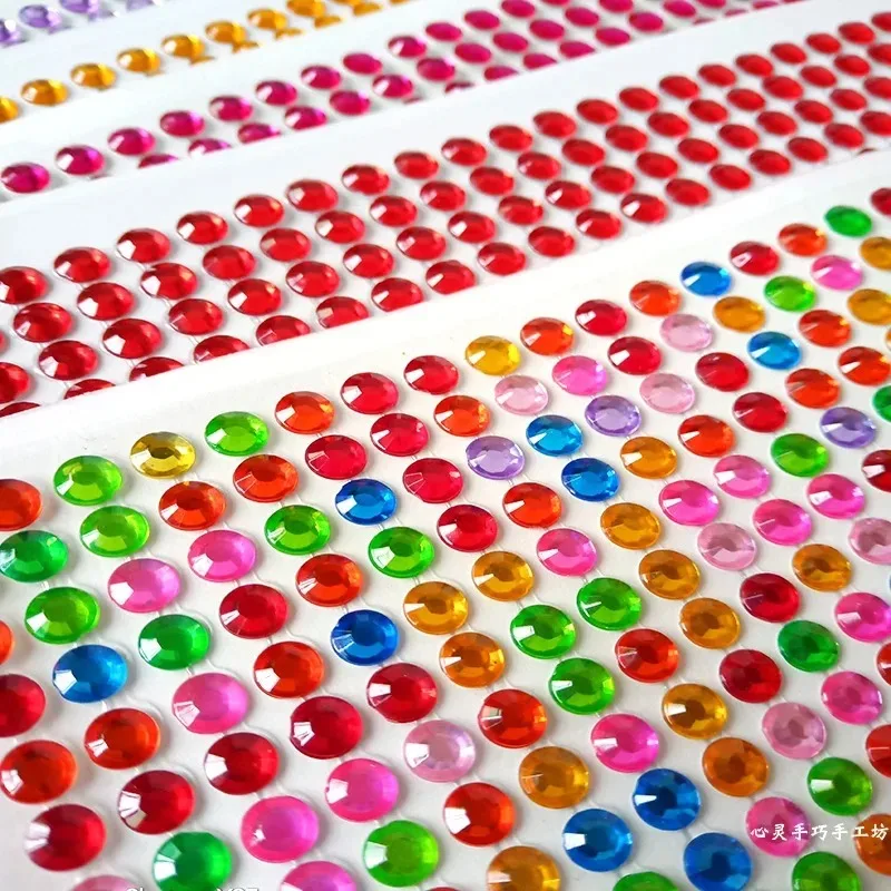 504/900pcs 4/6mm Glue Rhinestones Self Adhesive Acrylic Rhinestone Stickers Kids Rhinestoens for DIY Handcraft 3D Nail Art Decor view 5