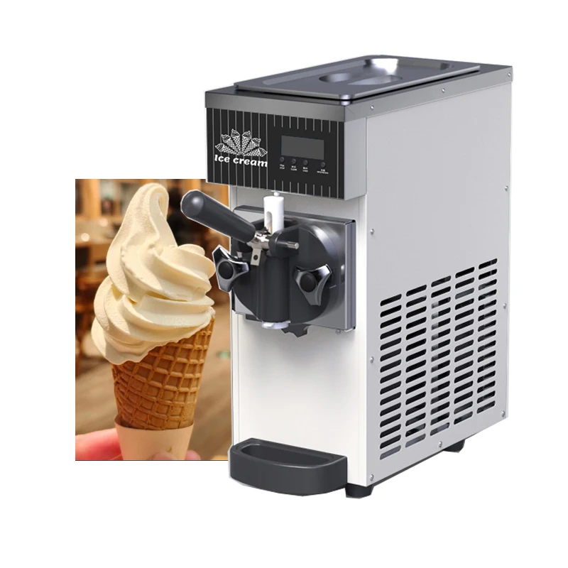 آلة آيس كريم ناعم القوام التجارية 110 فولت/220 فولت طاولة عمودية صغيرة نوع معدات تجميد رأس واحد