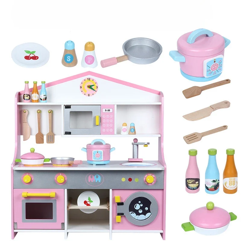 Rompecabezas de cocina Qiqile para niños, juguete de simulación, juego de cocina japonés, chica de madera jugando en casa, enfoque de coordinación mano-ojo