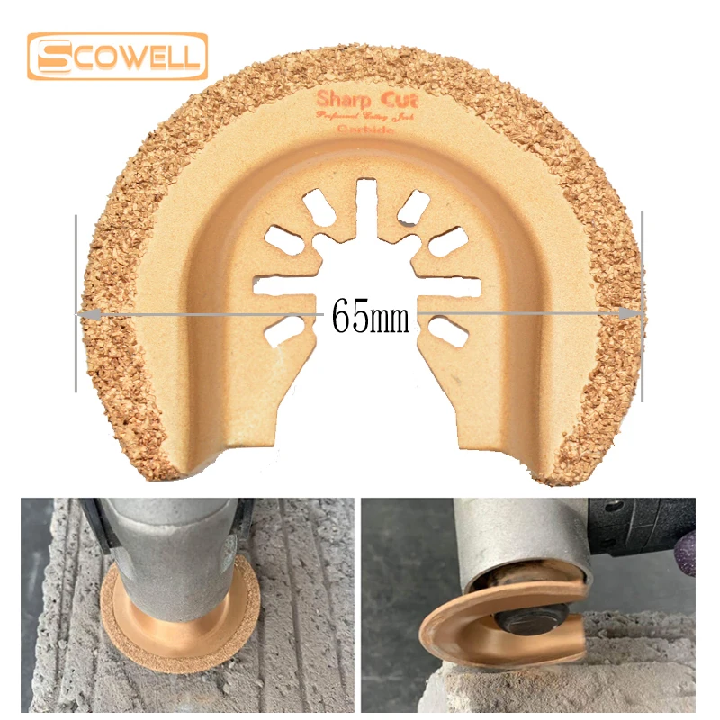 Multi Tool Carbide Grits Blades For Tile Grout Remove Tile Edge Eater Cutting Diamond Concrete Grinding Oscillating Saw Blade