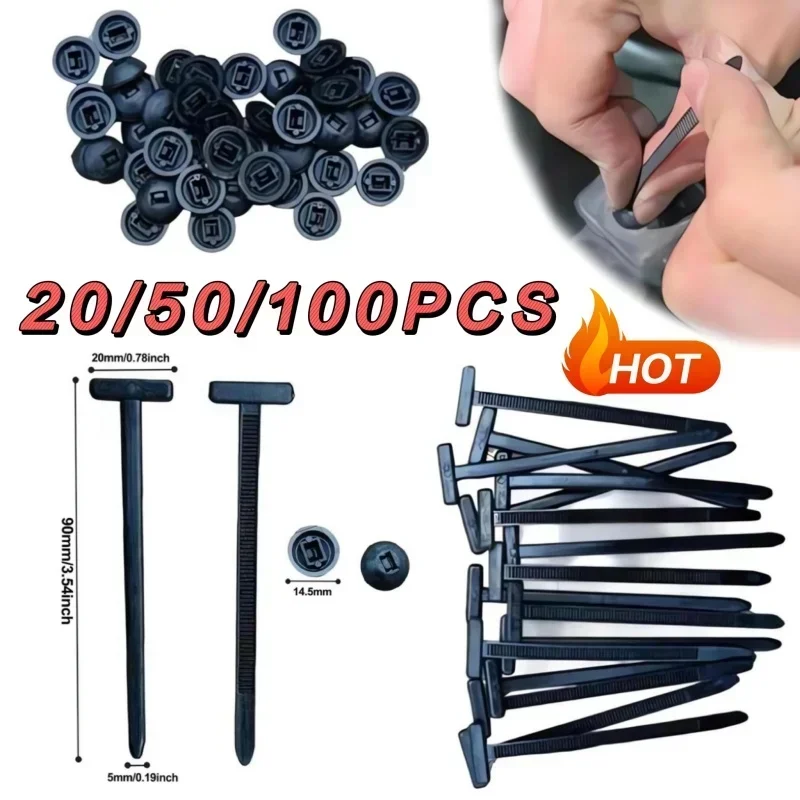 20/50/100PCS Nylon Universal Kabelbinder Schnalle Pin & Button Zip Tie Selbstsichernde Befestigungsband Feste Kabel Zip Tie Draht