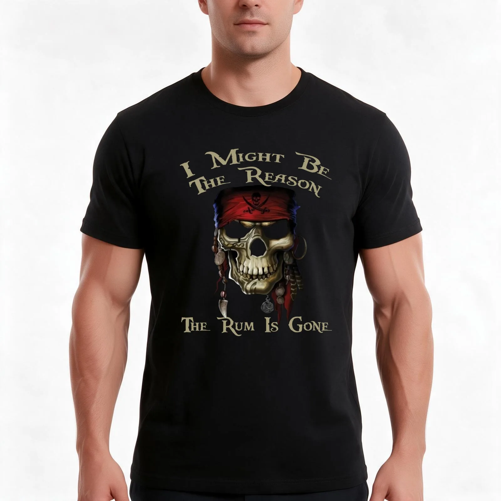I MIGHT BE THE REASON THE RUM IS GONE GASPARILLA PIRATE T SHIRT T-Shirt, Summer Casual Cotton Tee, Oversized Streetwear Tops