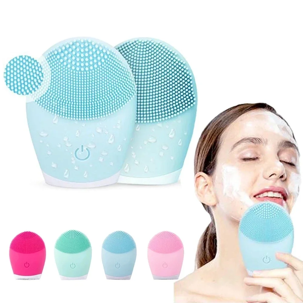 Brosse électrique de nettoyage du visage, outils de soins de la peau, étanche, Silicone, nettoyant sonique pour le visage