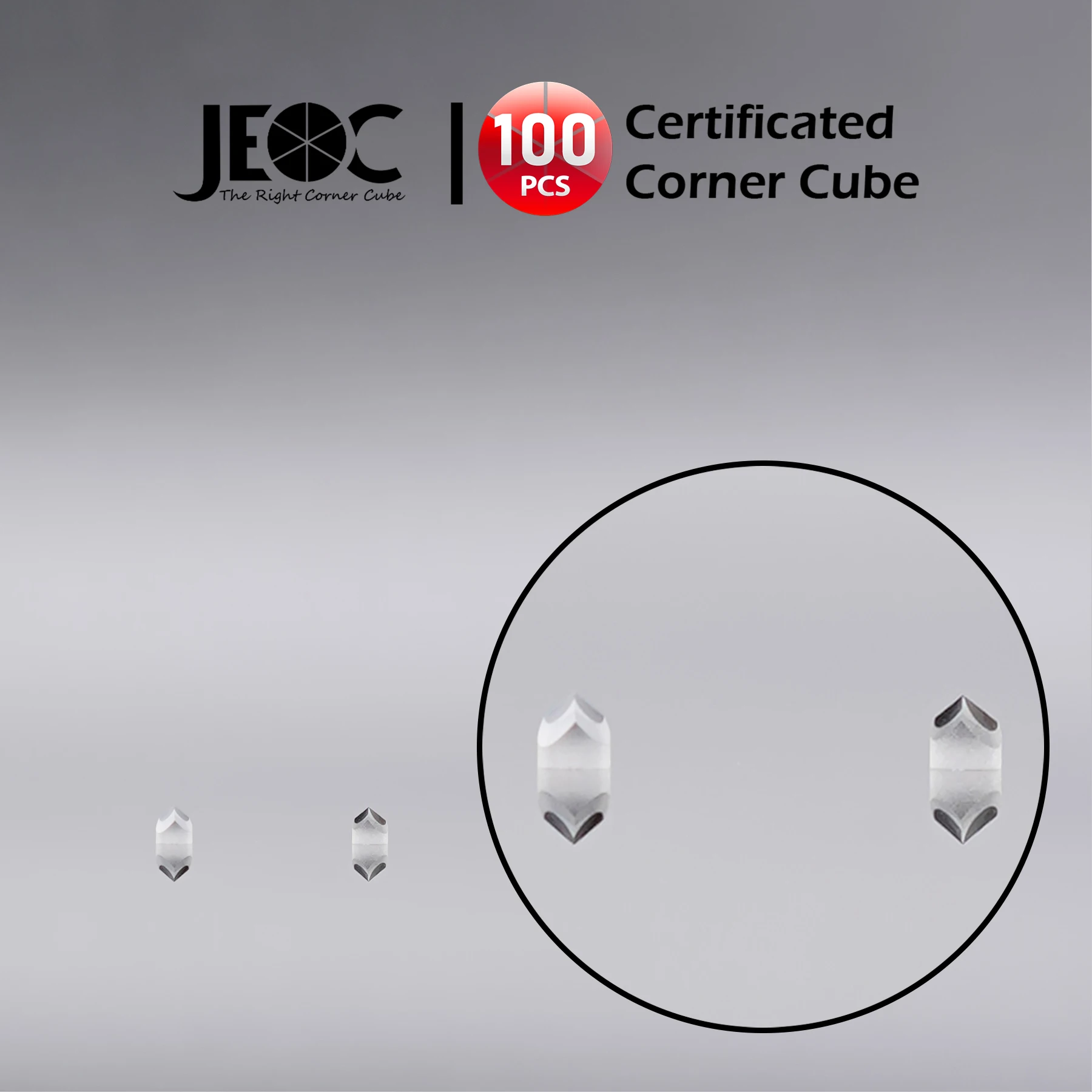 100pcs JEOC Certificated Corner Cube, 3mm Diameter, 3mm Height reflective prism, Uncoated