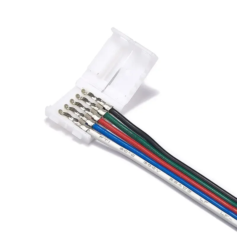 10/12mm 5 Pin RGBW LED Strip Connector Cable 5050 RGB Female Male Connector Electric Wires Fore 3528 RGBWW LED Strip Lights