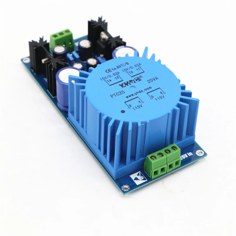 Плата питания LM317 /LM337, 25 Вт, регулируемая линейная плата питания постоянного тока, положительное и отрицательное напряжение на выходе 12 В 15 в