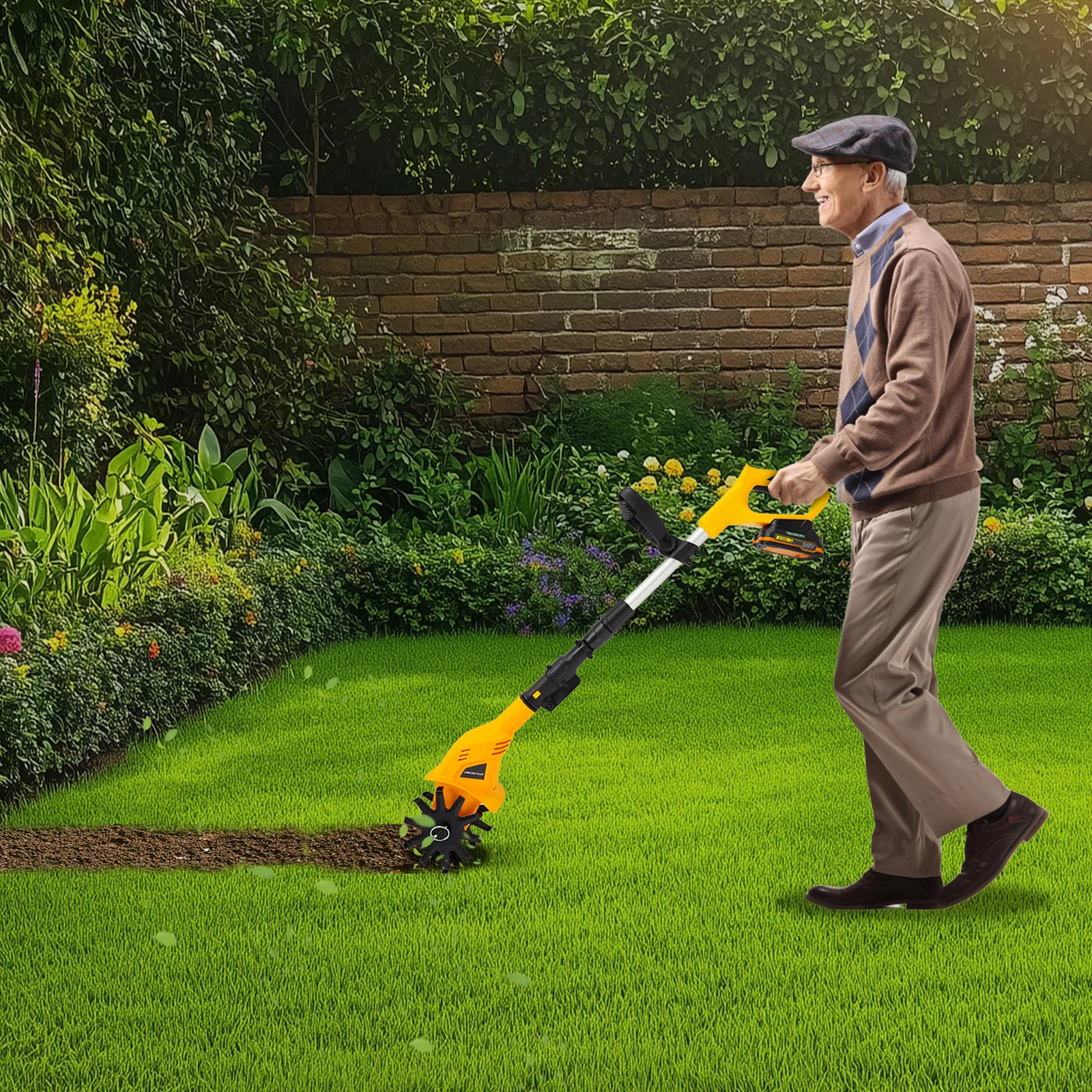 Battery Powered Tilling Machine, Handheld Electric Tilling Machine, Cordless Tilling Machine,For Plowing, Turning, Ditching,