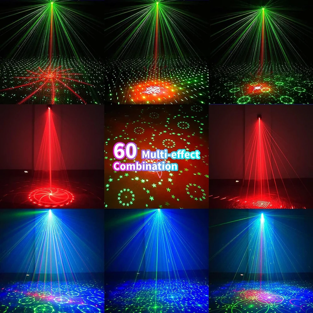 Imagem -02 - Portátil Rgb Led Party Lights dj Disco Stage Luz de Projeção Controle Remoto Indoor dj Lights Aniversário Natal Dance