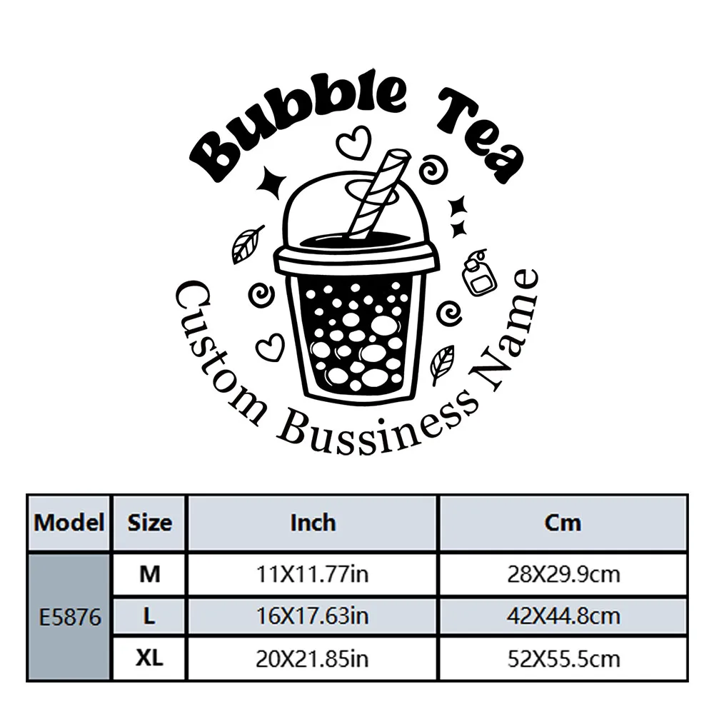 1PC Excellent Bubble Tea Personalized Name Decal Removable Vinyl Mural Poster Home Decor Wall Art MURAL