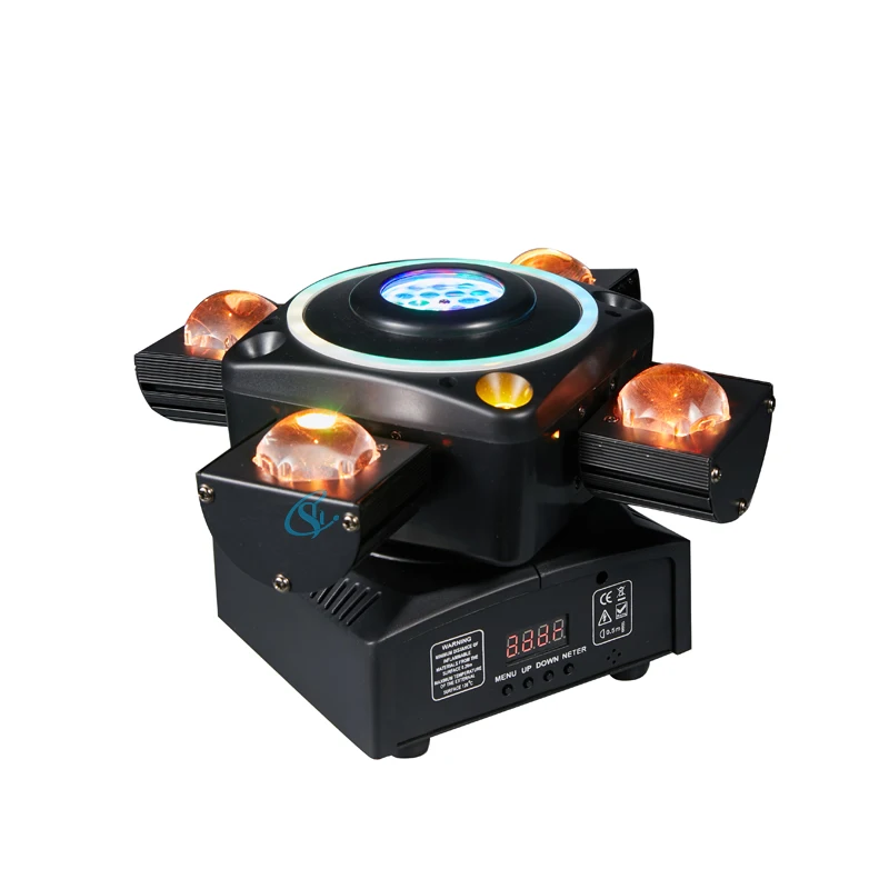 Imagem -03 - Led Four Arms Moving Head Strobe Laser Light Colorido Bee Eyes Iluminação de Palco dj Festa Show Boate Bar Dmx512 90w