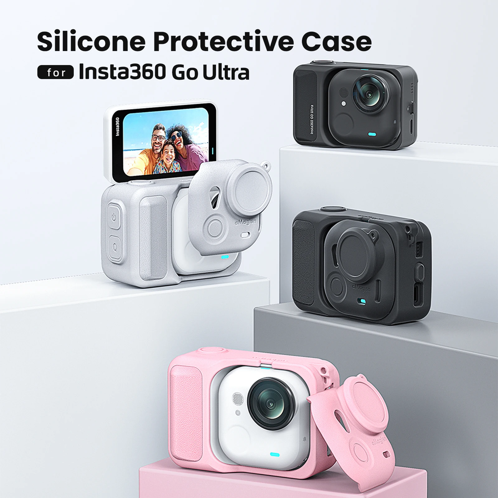 

Silicone Protective Case for Insta360 Go Ultra Shockproof Skin Cover Anti-Slip Grip for 360 Go Ultra Accessories