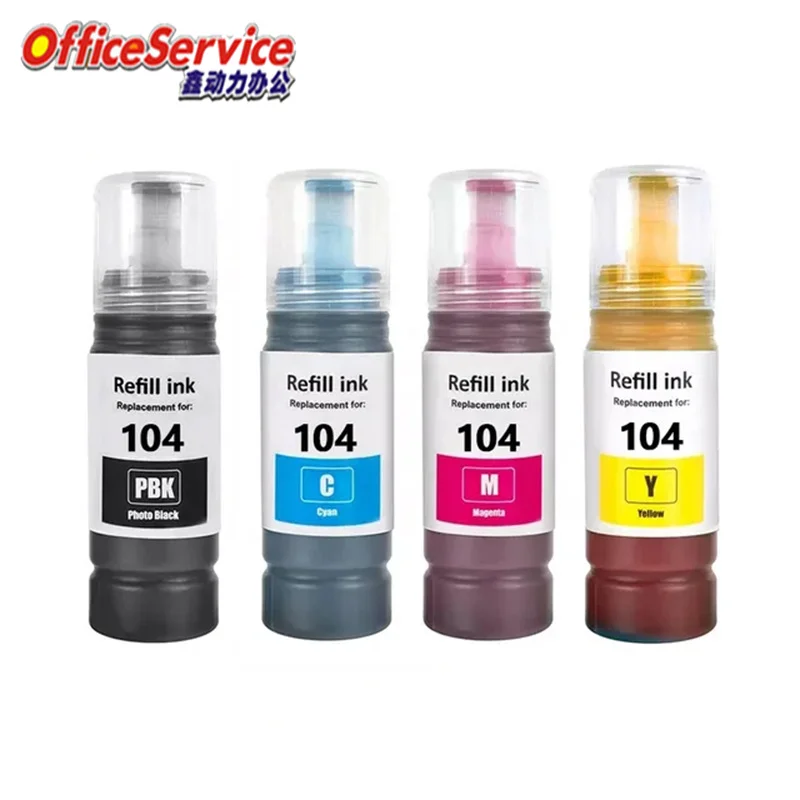 104 Refill Dey ink compatible for Epson EcoTank ET-2815 ET-2820 ET-2821 ET-2825 ET-2826 ET-4700 ET-4800 ET-1810 ET-2710  printer