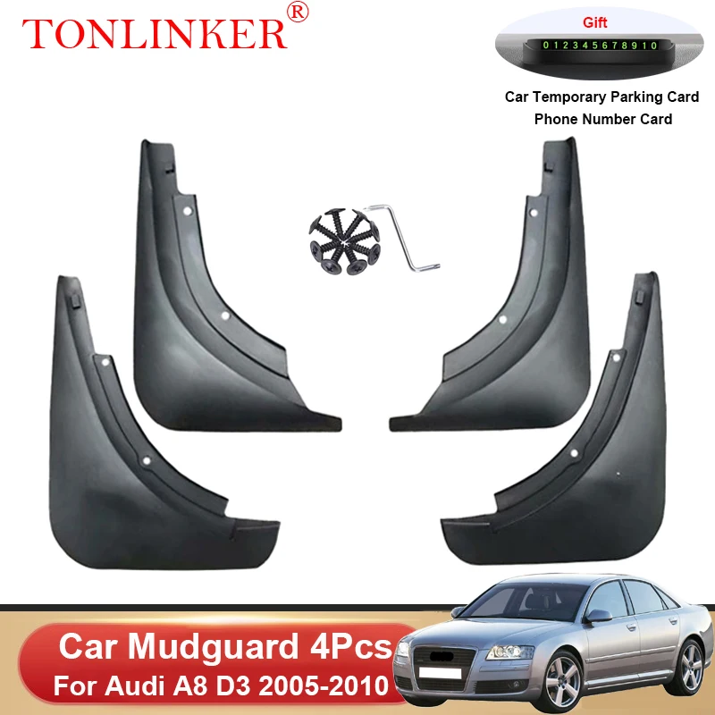 

TONLINKER Car Mudguard For Audi A8 D3 2005 2006 2007 2008-2010 Mudguards Splash Guards Front Rear Fender Mudflaps Accessories