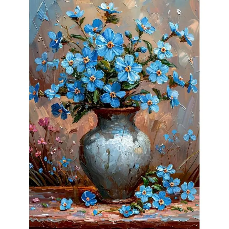 GATYZTORY Vase Painting By Numbers Wall Art Picture Canvas Painting Landscape Acrylic Paint Unframe Picture Drawing